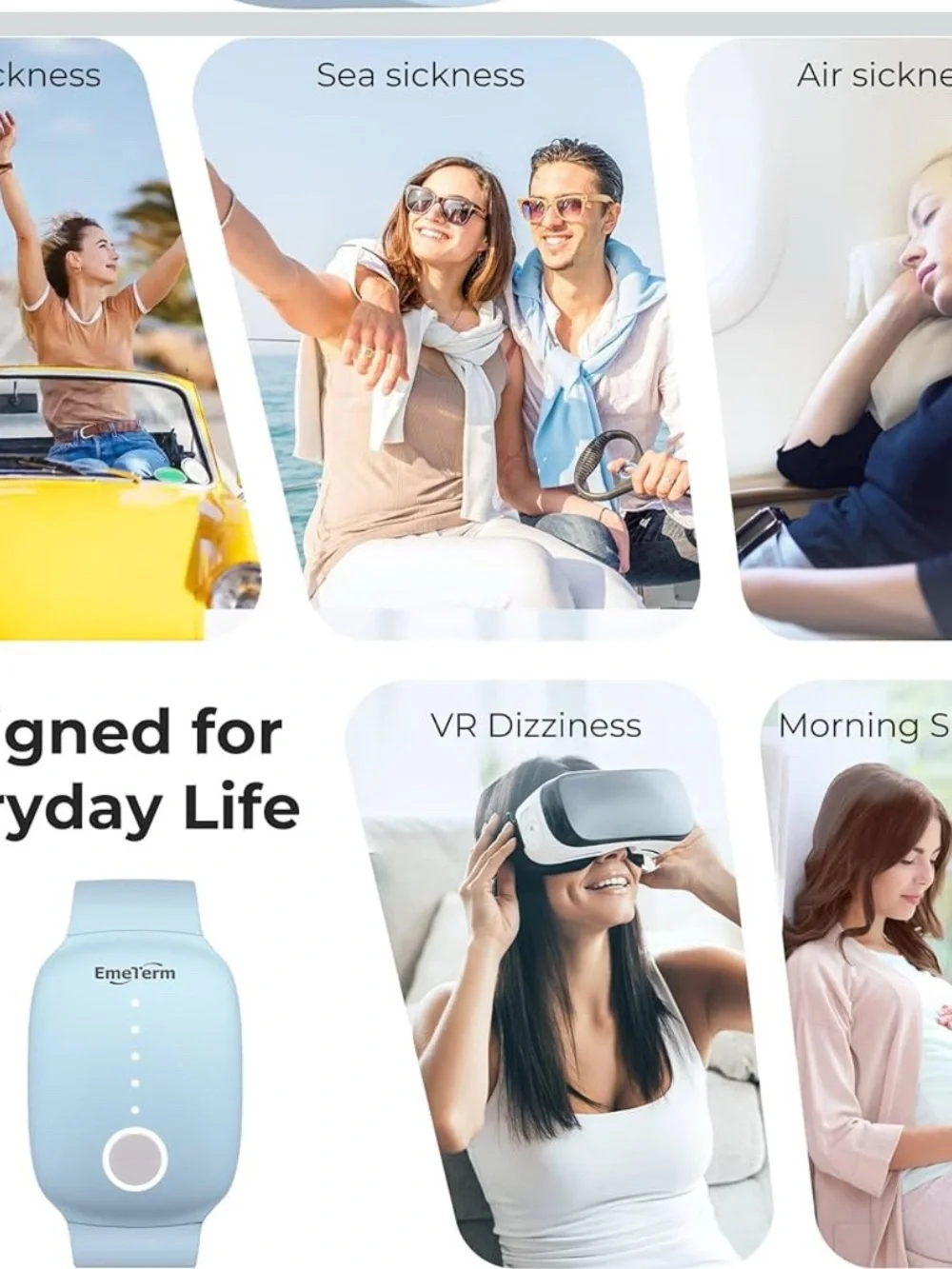 EmeTerm Fashion FDA-Cleared Relieve Nausea Wristband